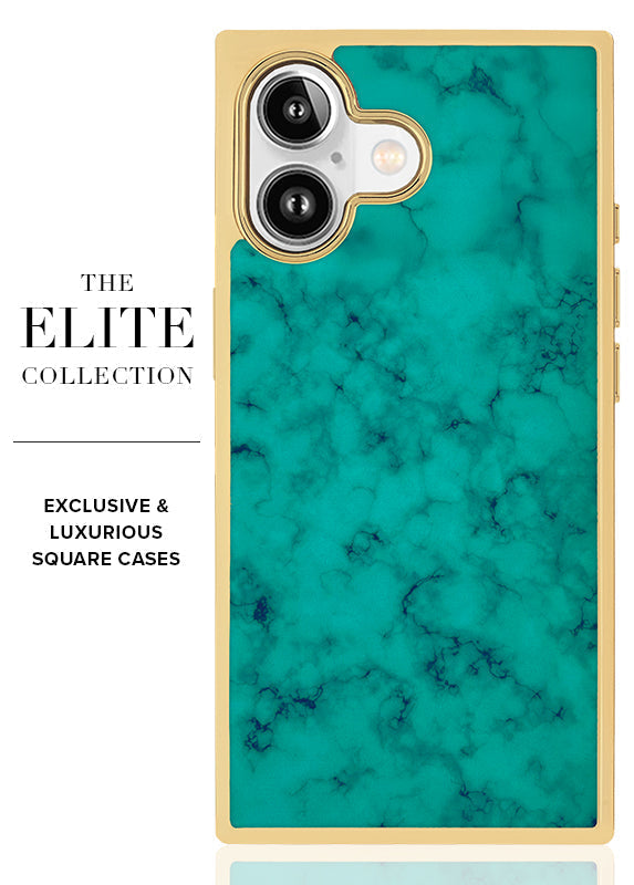Elite Collection - SQUARE® Gilded Turquoise iPhone Case