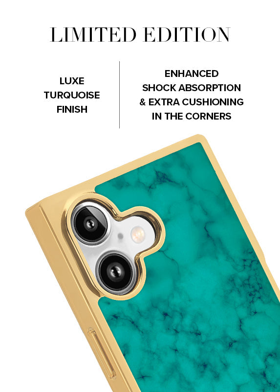 Elite Collection - SQUARE® Gilded Turquoise iPhone Case