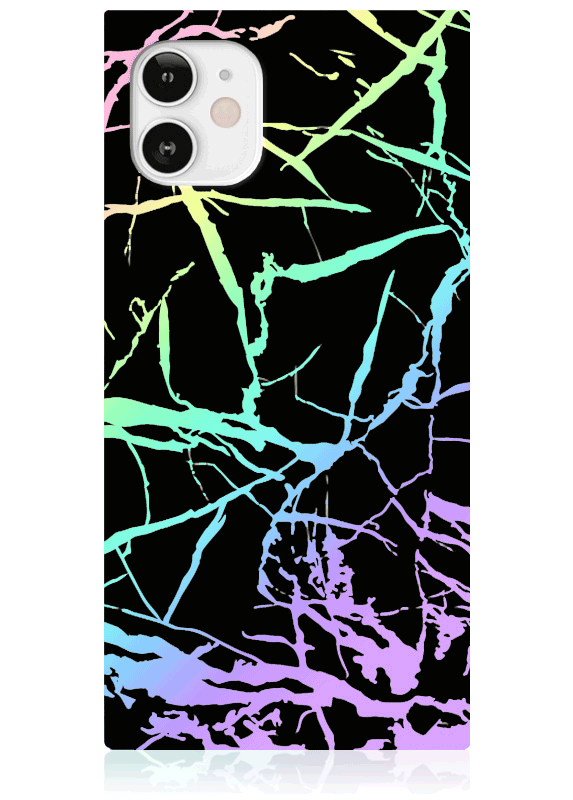 SQUARE® Holographic Black Marble iPhone Case