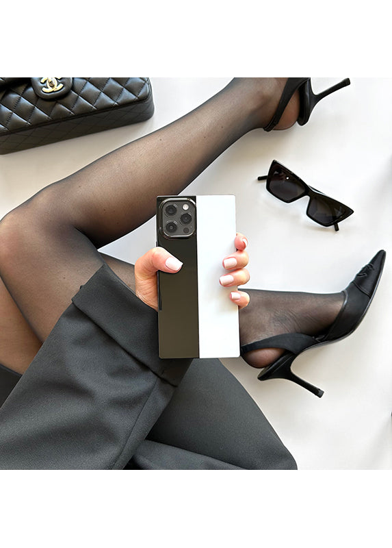 SQUARE® Black and White Colorblock iPhone Case