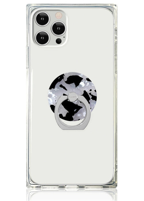 Black & White Tortoise Shell Adhesive Phone Ring Stand