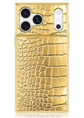 Elite Collection - SQUARE® Gilded Gold Faux Croc iPhone Case