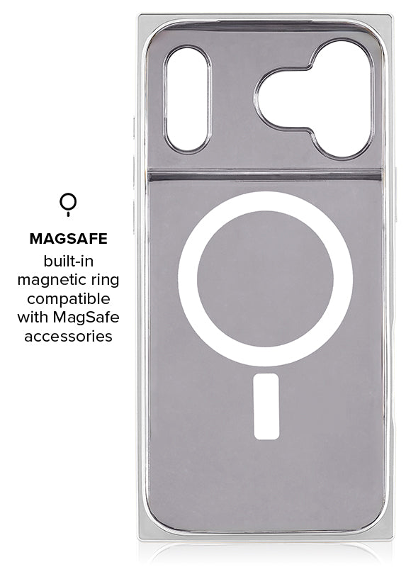 Elite Collection - SQUARE® Chromed Silver Faux Croc iPhone Case
