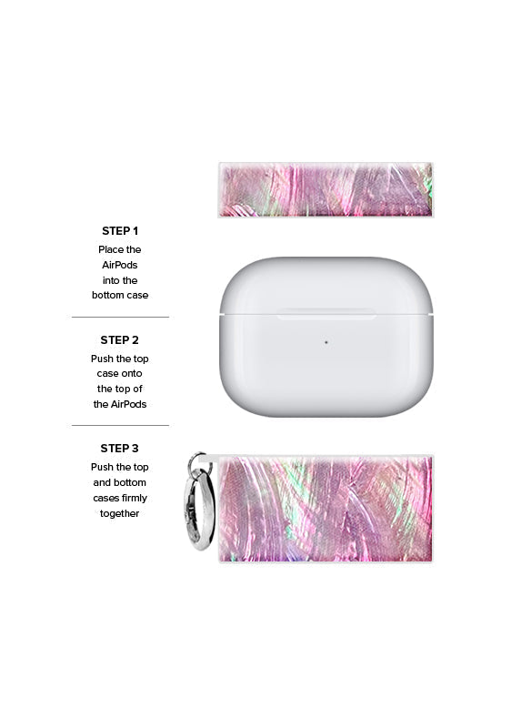 SQUARE® Pink Mother of Pearl AirPods Case