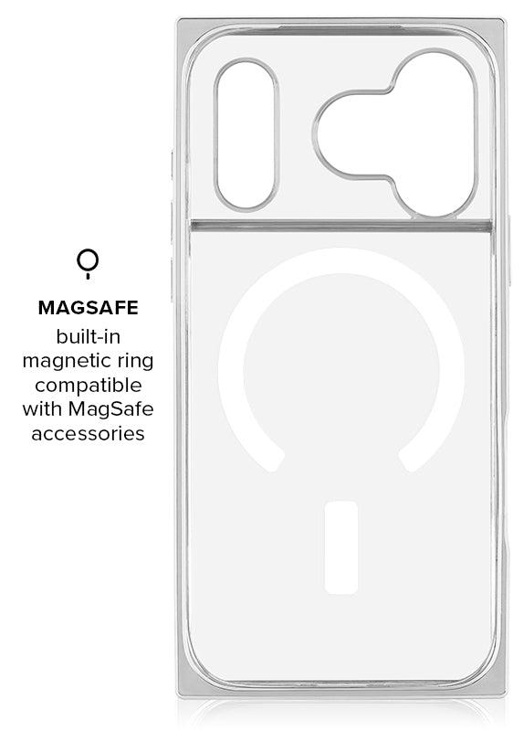 Elite Collection - SQUARE® Chromed Crystal Clear Silver iPhone Case