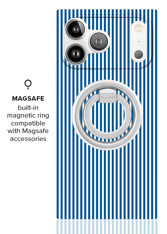 SQUARE® Blue & White Oxford Stripe iPhone Case