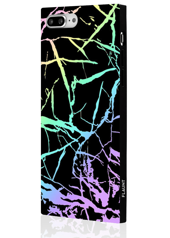 SQUARE® Holographic Black Marble iPhone Case
