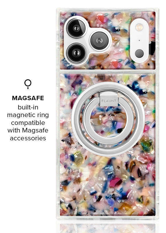 SQUARE® Rainbow Confetti Tortoise Shell iPhone Case