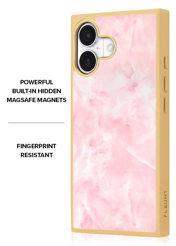 Elite Collection - SQUARE® Gilded Faux Rose Quartz iPhone Case
