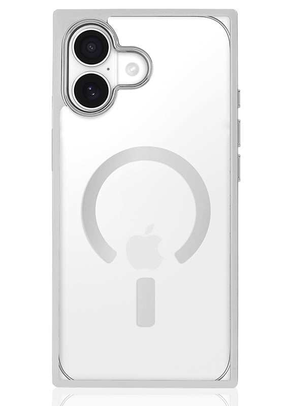 Elite Collection - SQUARE® Chromed Crystal Clear Silver iPhone Case