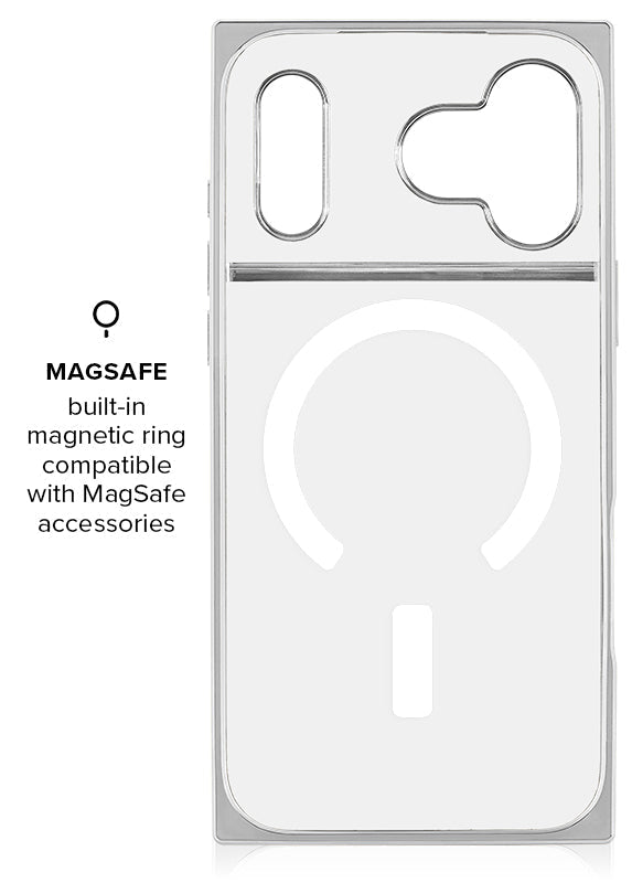 Elite Collection - SQUARE® Chromed Crystal Clear Silver iPhone Case