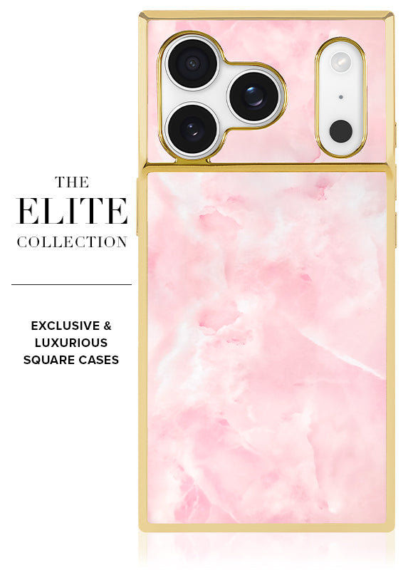 Elite Collection - SQUARE® Gilded Faux Rose Quartz iPhone Case