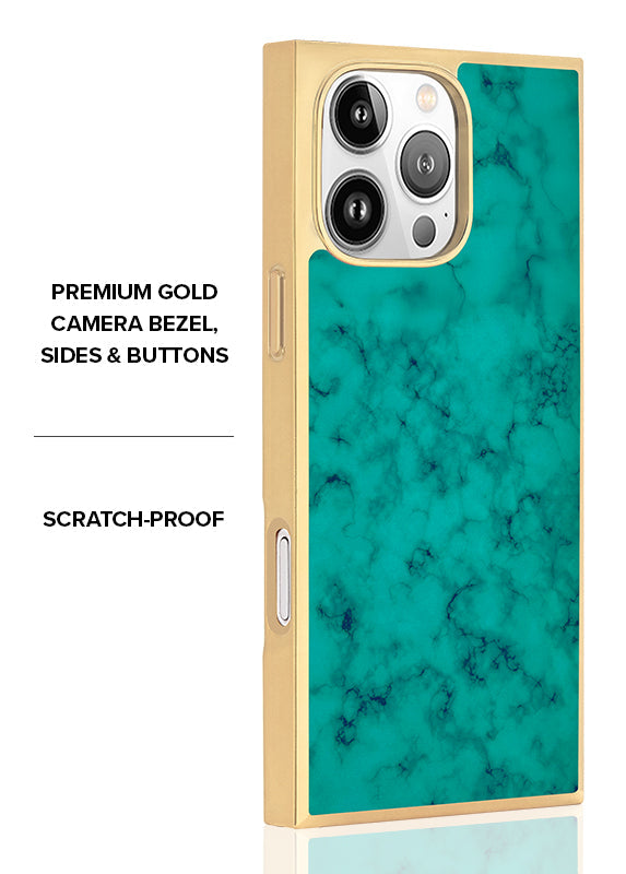 Elite Collection - SQUARE® Gilded Turquoise iPhone Case