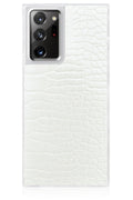 SQUARE® White Crocodile Faux Leather Galaxy Case