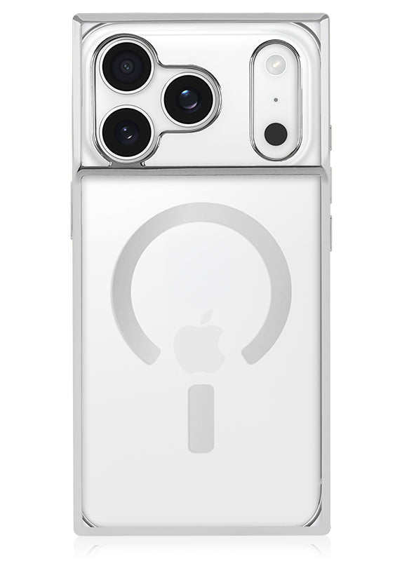 Elite Collection - SQUARE® Chromed Crystal Clear Silver iPhone Case