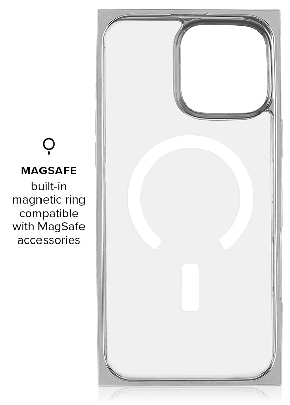 Elite Collection - SQUARE® Chromed Crystal Clear Silver iPhone Case