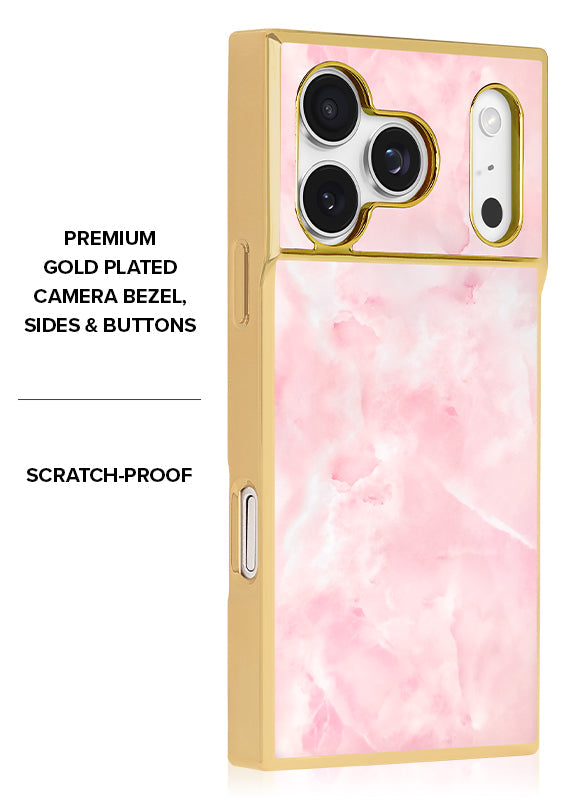 Elite Collection - SQUARE® Gilded Faux Rose Quartz iPhone Case