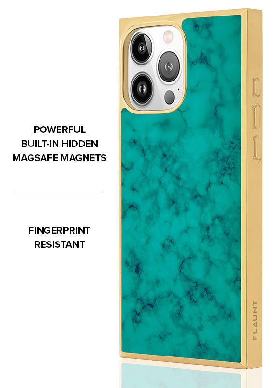Elite Collection - SQUARE® Gilded Turquoise iPhone Case