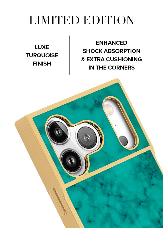 Elite Collection - SQUARE® Gilded Turquoise iPhone Case