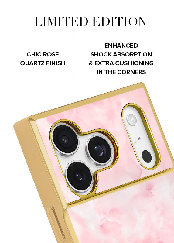 Elite Collection - SQUARE® Gilded Faux Rose Quartz iPhone Case