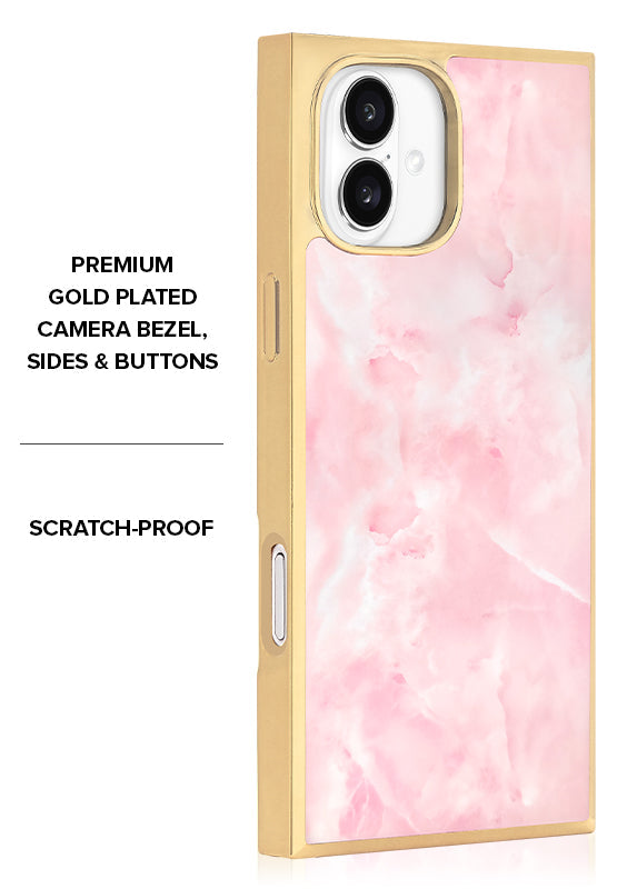 Elite Collection - SQUARE® Gilded Faux Rose Quartz iPhone Case