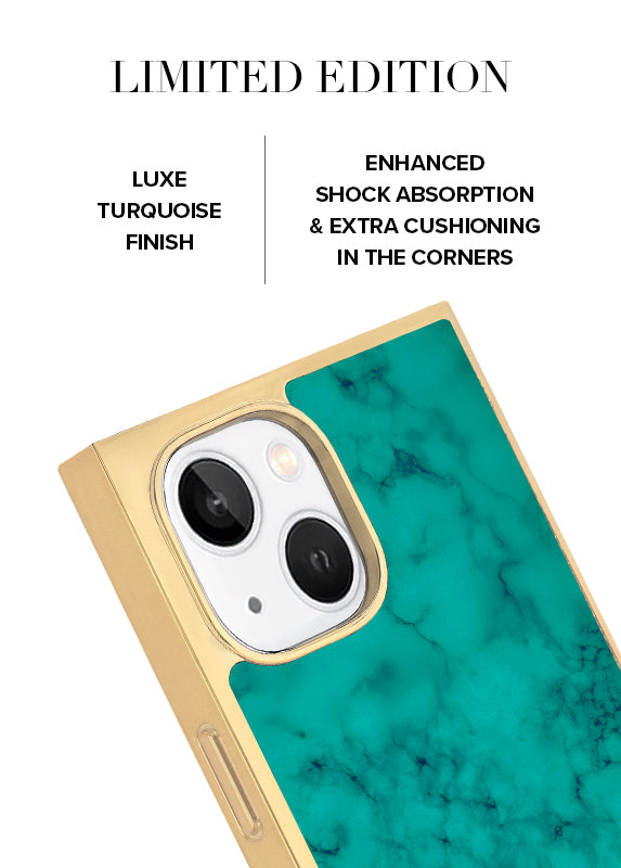 Elite Collection - SQUARE® Gilded Turquoise iPhone Case