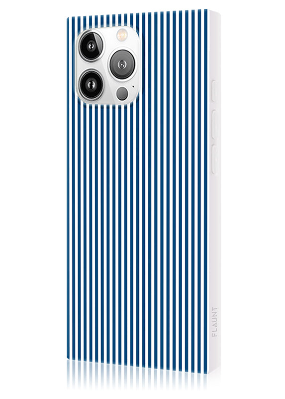 SQUARE® Blue & White Oxford Stripe iPhone Case