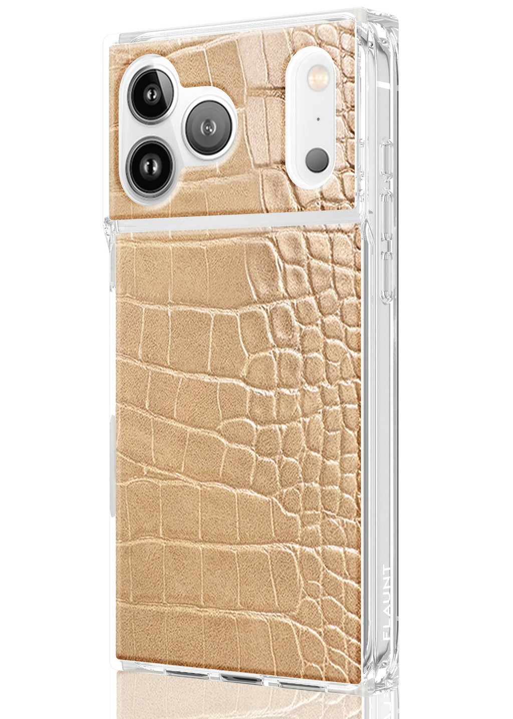 SQUARE® Tan Crocodile Faux Leather iPhone Case