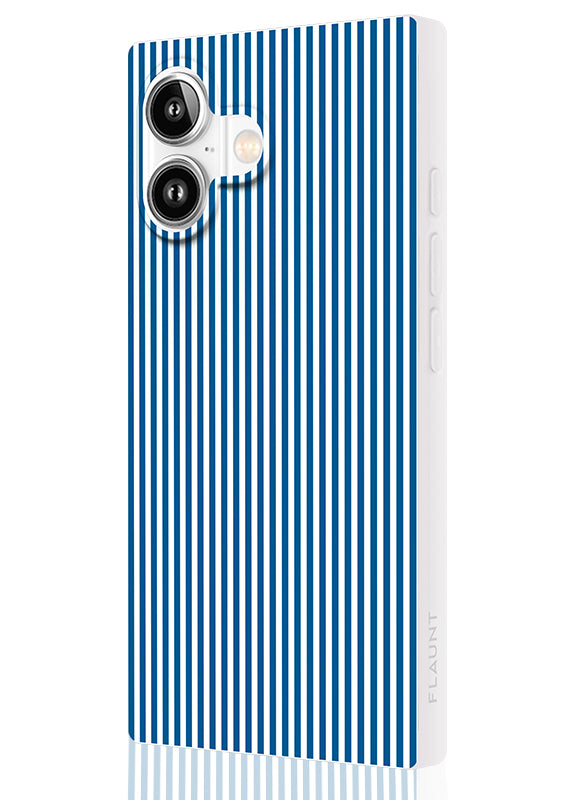 SQUARE® Blue & White Oxford Stripe iPhone Case
