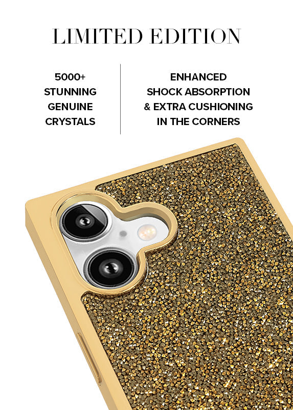Elite Collection - SQUARE® Gold Crystal Elegance iPhone Case
