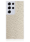 SQUARE® Ivory Ostrich Faux Leather Galaxy Case