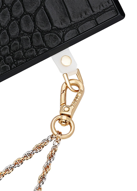 Two-Tone Gold & Silver Rope Chain Phone Charm