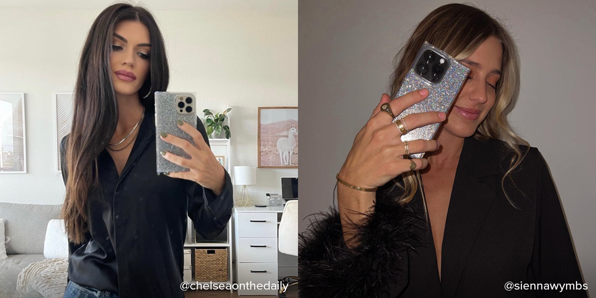 SQUARE® Silver Glitter iPhone Case