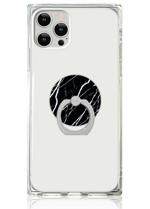 Black Marble Adhesive Phone Ring Stand