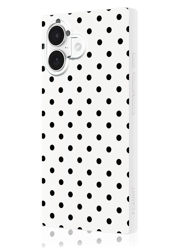 SQUARE® White Polka Dot iPhone Case