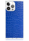 SQUARE® Blue Crocodile Faux Leather iPhone Case