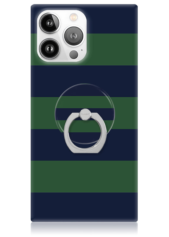 Navy & Green Rugby Stripe Adhesive Phone Ring Stand