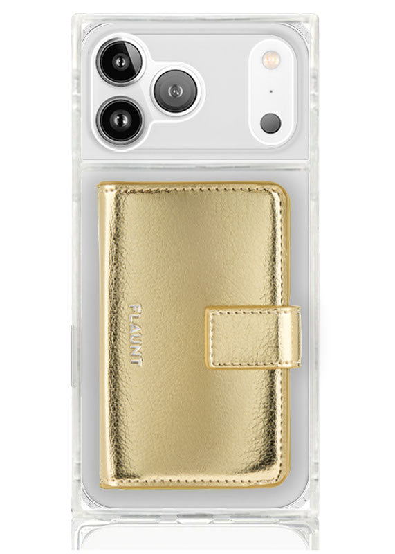 Gold Faux Leather MagSafe Wallet (Works with MagSafe Cases Only)