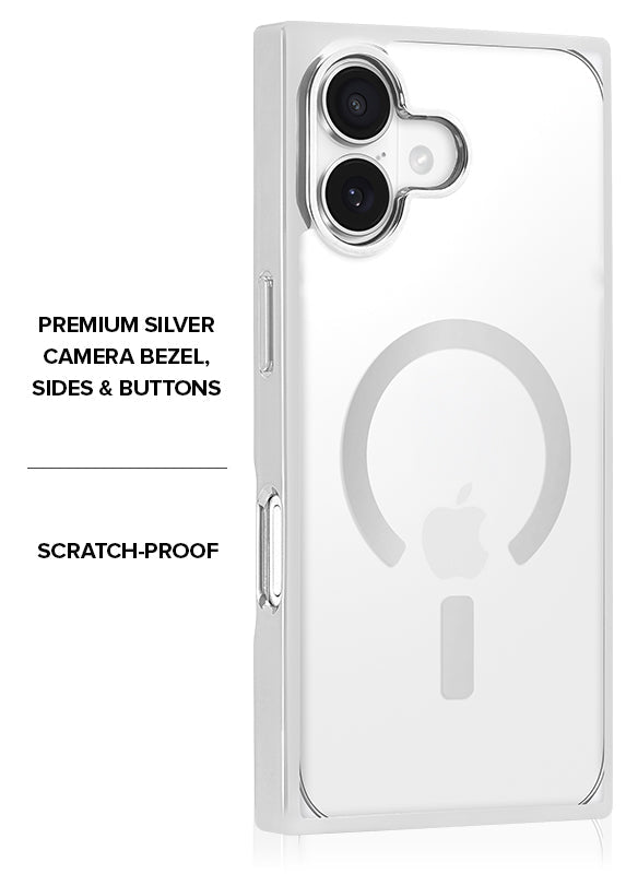 Elite Collection - SQUARE® Chromed Crystal Clear Silver iPhone Case