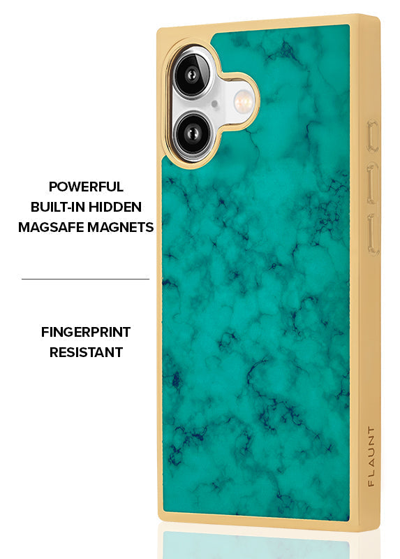 Elite Collection - SQUARE® Gilded Turquoise iPhone Case