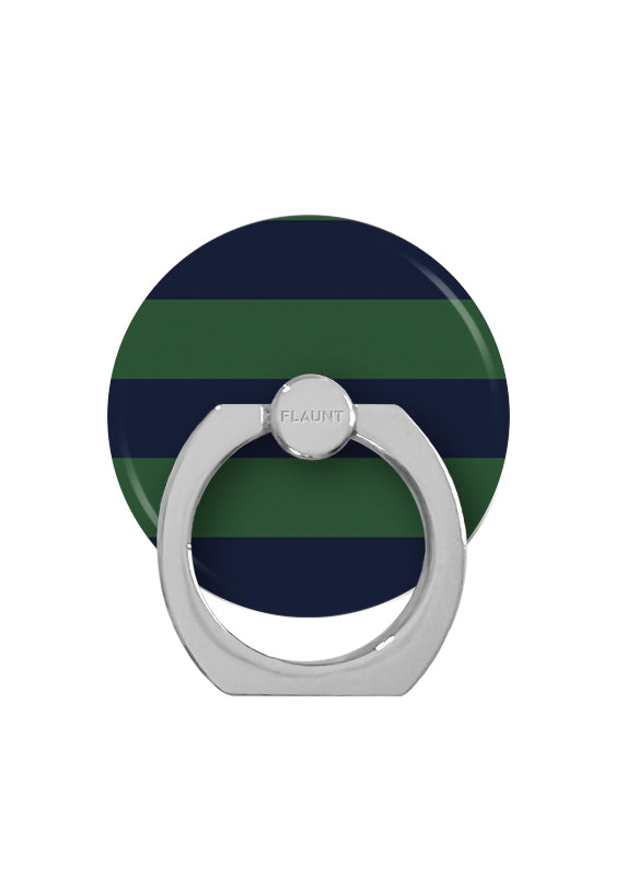 Navy & Green Rugby Stripe Adhesive Phone Ring Stand