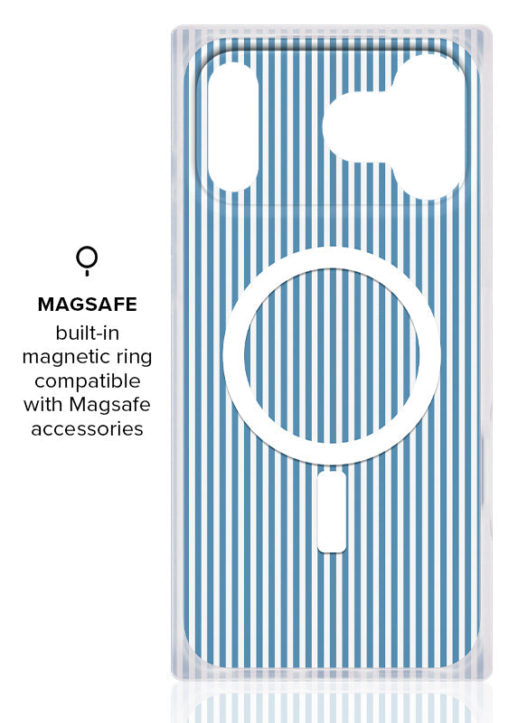SQUARE® Blue & White Oxford Stripe iPhone Case