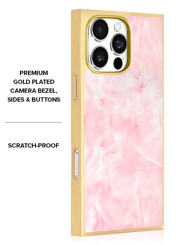 Elite Collection - SQUARE® Gilded Faux Rose Quartz iPhone Case