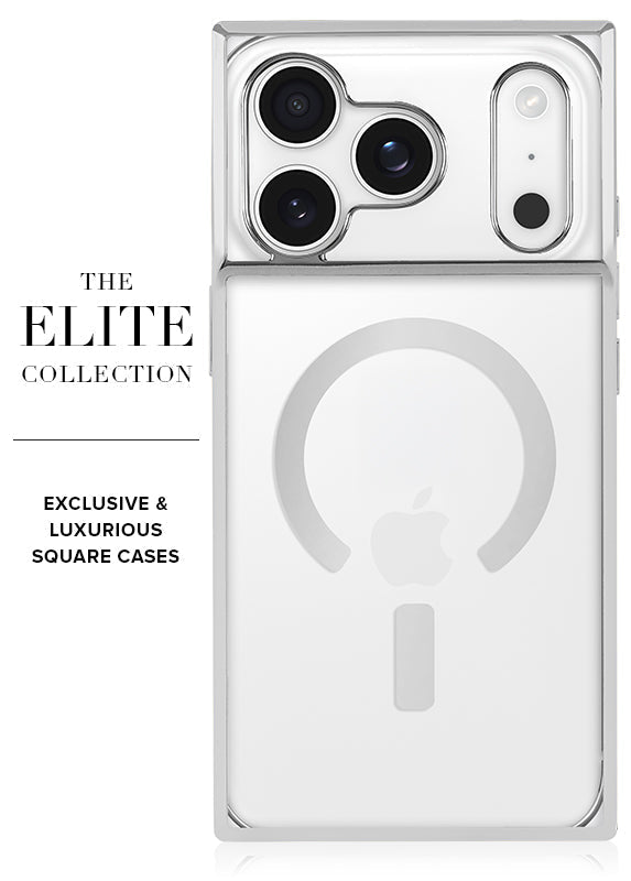 Elite Collection - SQUARE® Chromed Crystal Clear Silver iPhone Case
