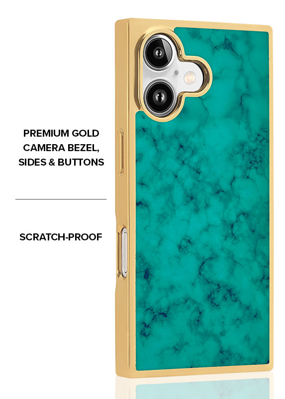 Elite Collection - SQUARE® Gilded Turquoise iPhone Case