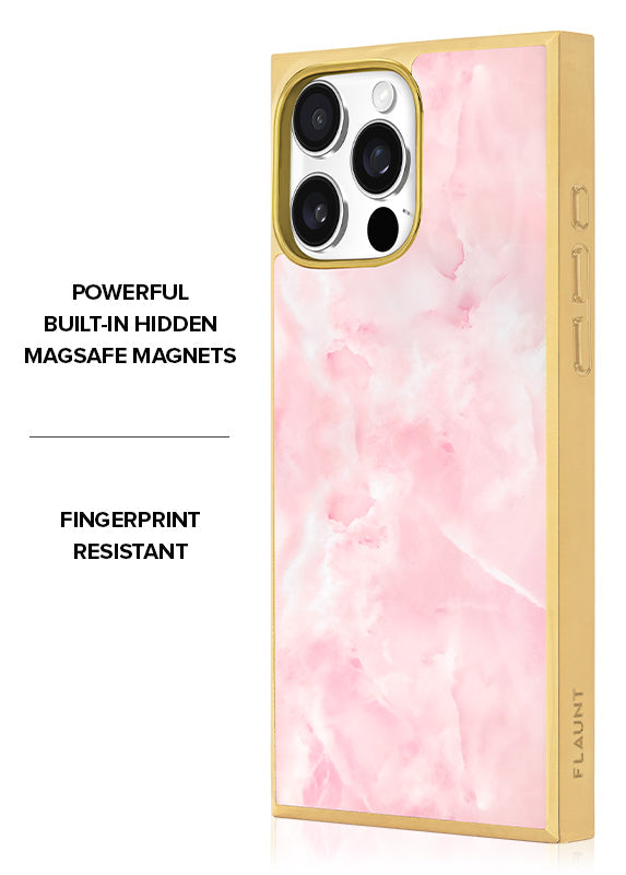 Elite Collection - SQUARE® Gilded Faux Rose Quartz iPhone Case