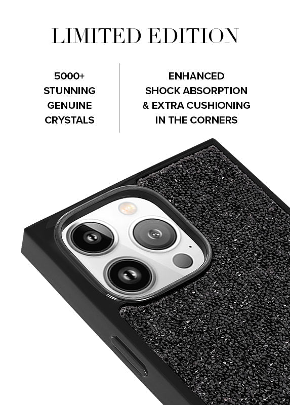 Elite Collection - SQUARE® Black Crystal Elegance iPhone Case
