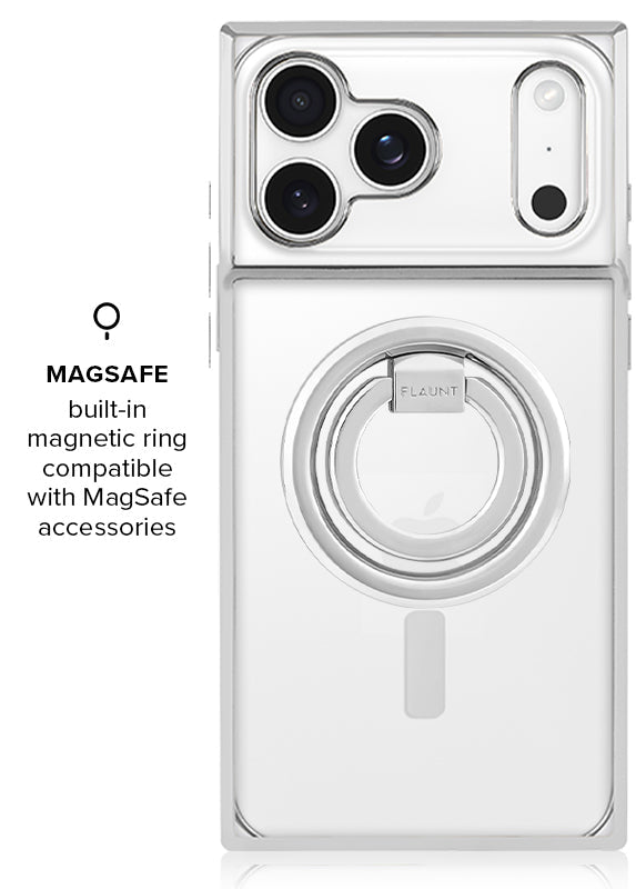 Elite Collection - SQUARE® Chromed Crystal Clear Silver iPhone Case
