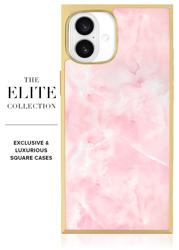 Elite Collection - SQUARE® Gilded Faux Rose Quartz iPhone Case