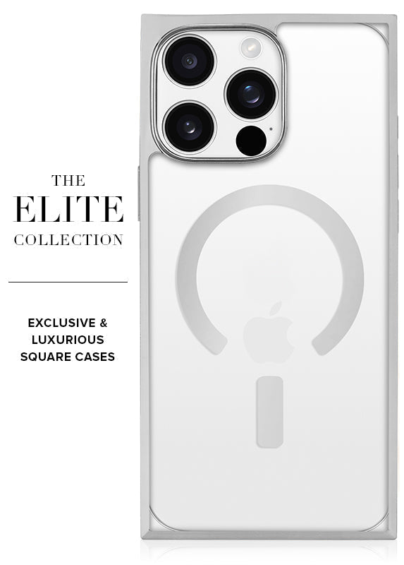 Elite Collection - SQUARE® Chromed Crystal Clear Silver iPhone Case